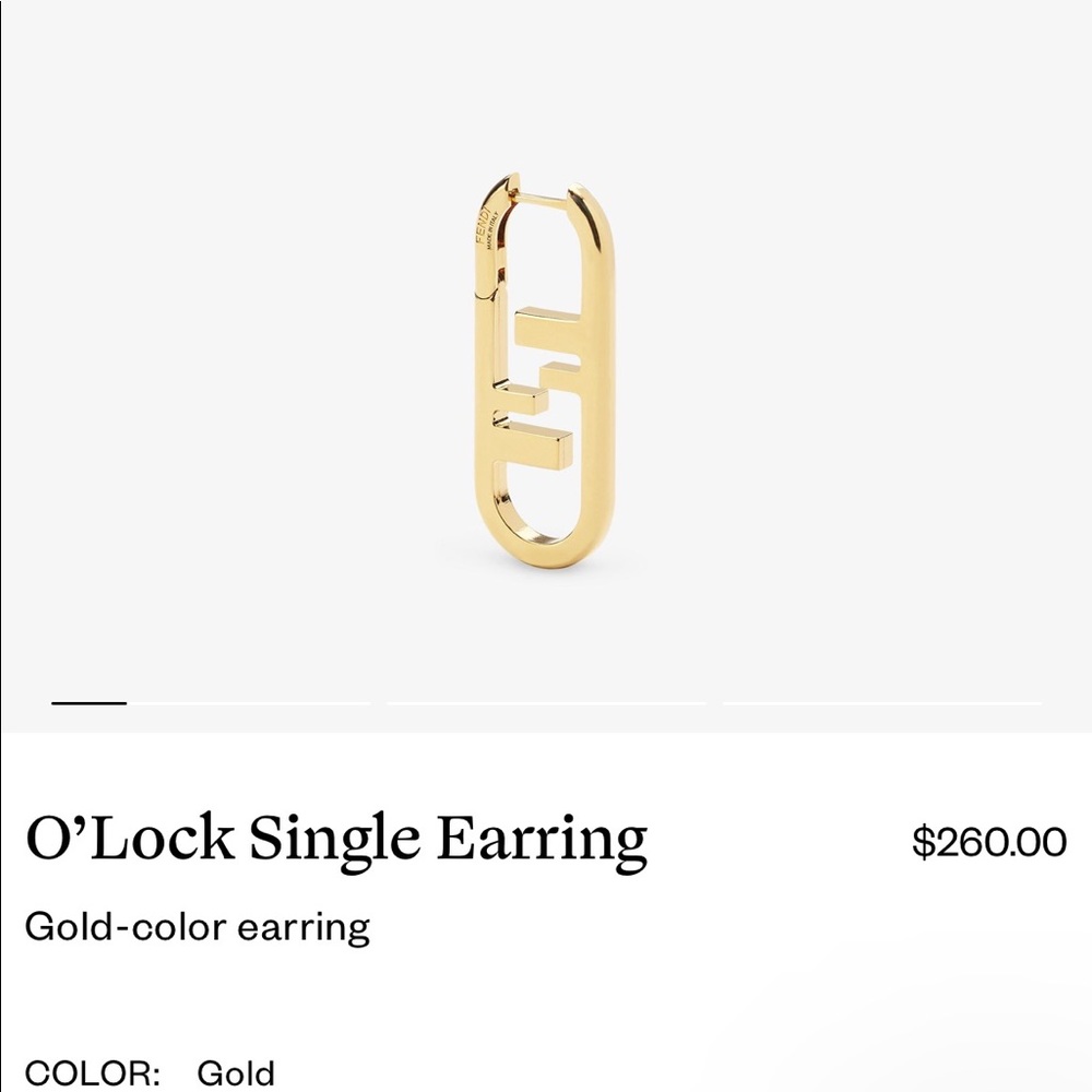 Fendi O’Lock Single Earring. Never worn.